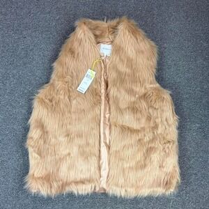 BCBGeneration Open Front Brown Faux Fur Vest - Brand New With Tags